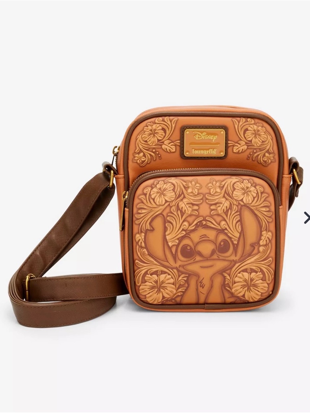 Loungefly Disney Lilo & Stitch Tonal Stitch Carving Embossed Crossbody Bag NWT